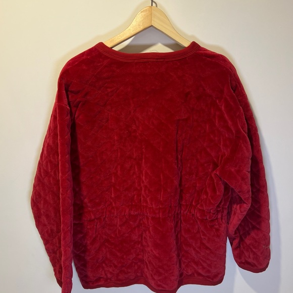 ✨Carine Paris✨ Women's Quilted Velvet Puffer Jacket - Burgundy Red size M - Picture 7 of 7